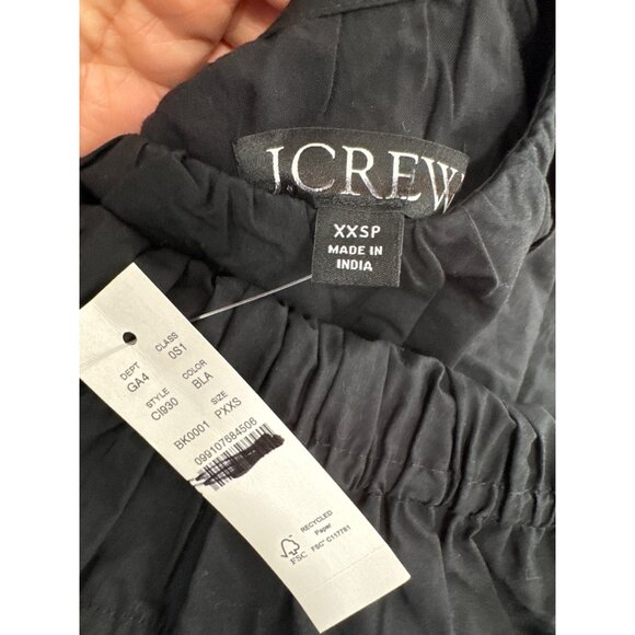 J. Crew Hyacinth Dress In Cotton Poplin black ruched money sz XXSP - Picture 3 of 6